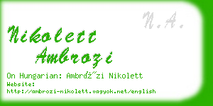 nikolett ambrozi business card